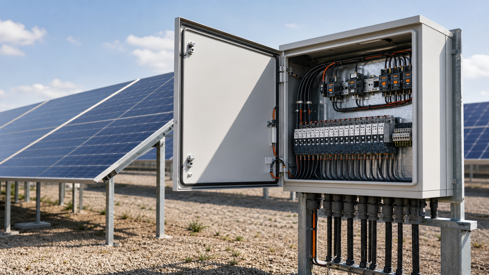 Unbranded photovoltaic engineering context for DC Arc-Fault Protection for PV: AFCI in Combiner Boxes