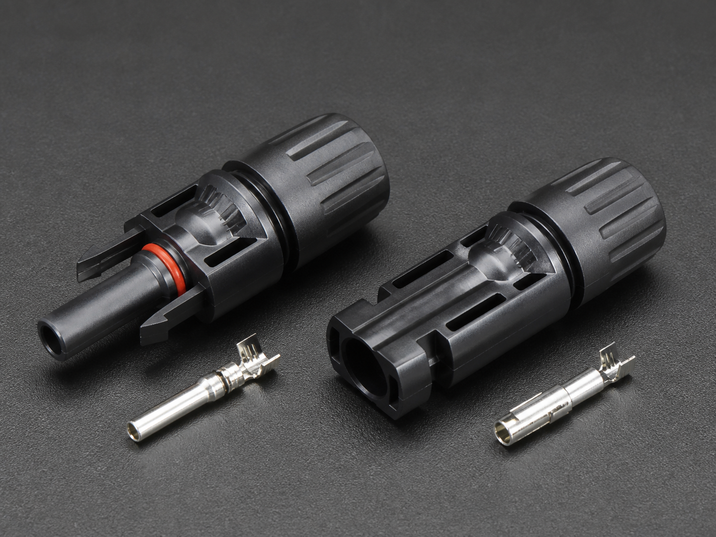 Matching unbranded photovoltaic DC connector halves with contact components