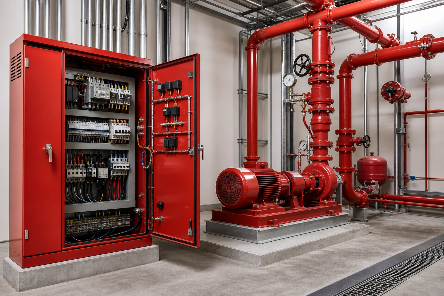 Fire pump room control cabinet context