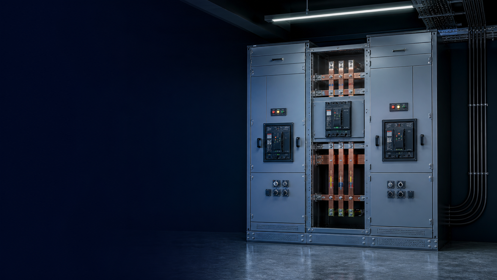 Dual-feed industrial transfer cabinet