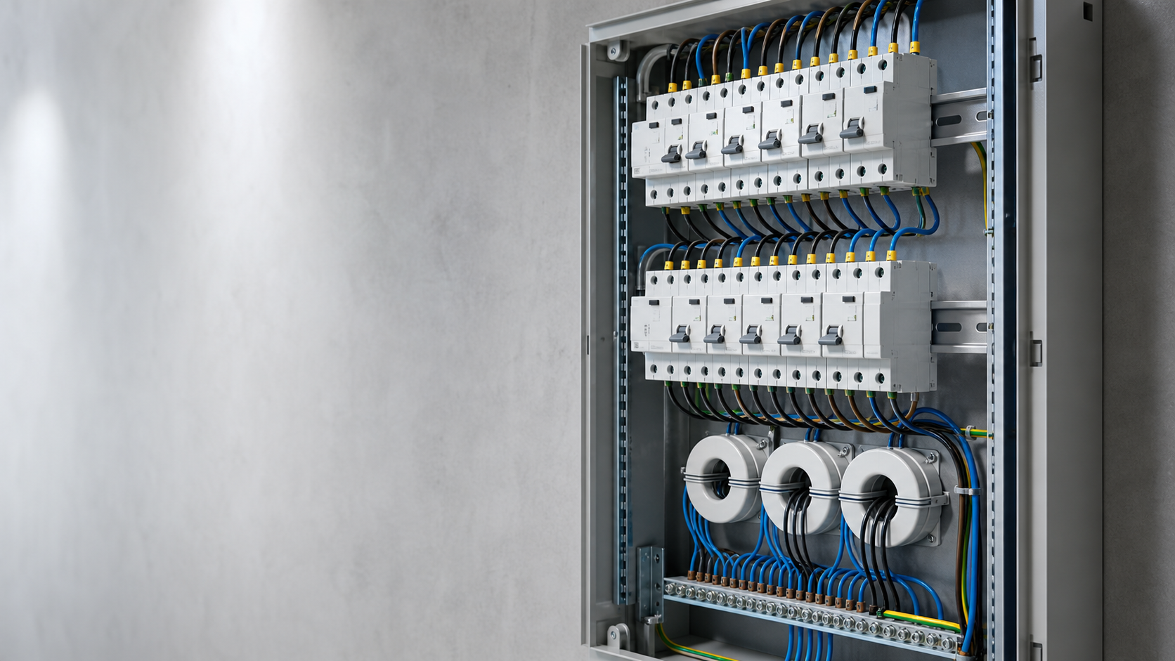 Low-voltage distribution panel with RCCB protection in a solar electrical system
