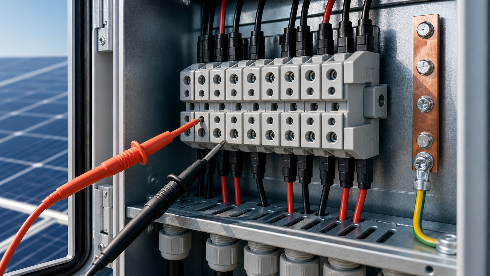 Engineering detail related to Combiner Box Commissioning Test Checklist