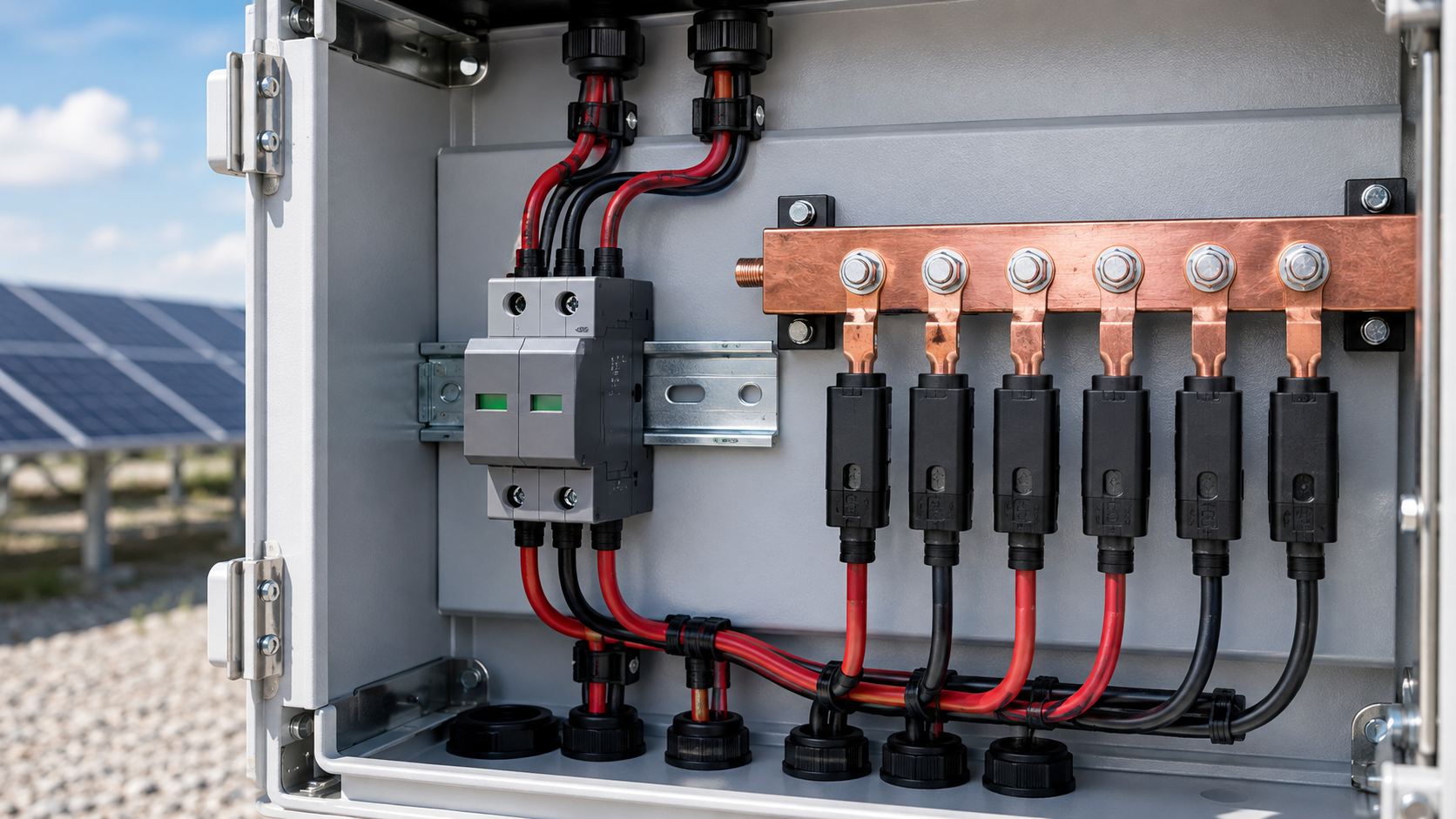 PV combiner engineering context for The 50 cm SPD Lead Length Rule in Combiner Boxes