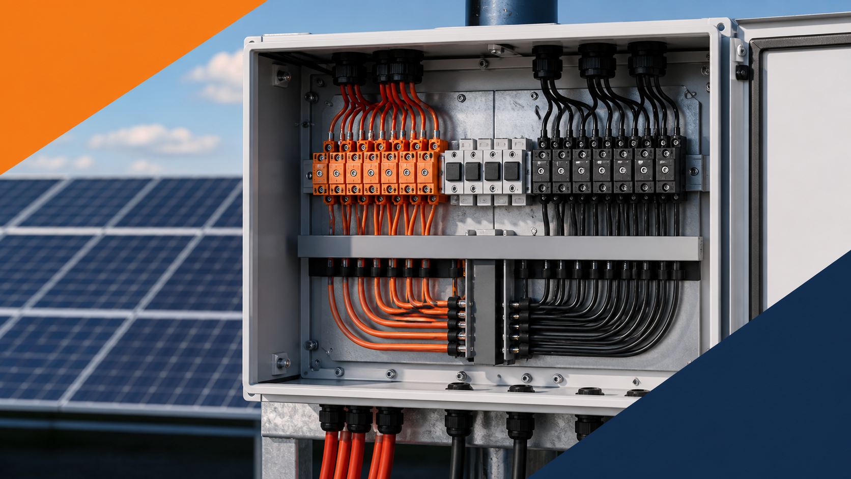 PV combiner engineering context for Preventing Reverse Polarity in Combiner Box Wiring