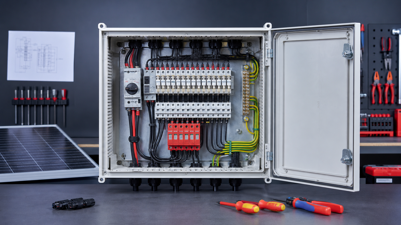 PV combiner engineering context for PV Combiner Box Wiring Diagram Explained