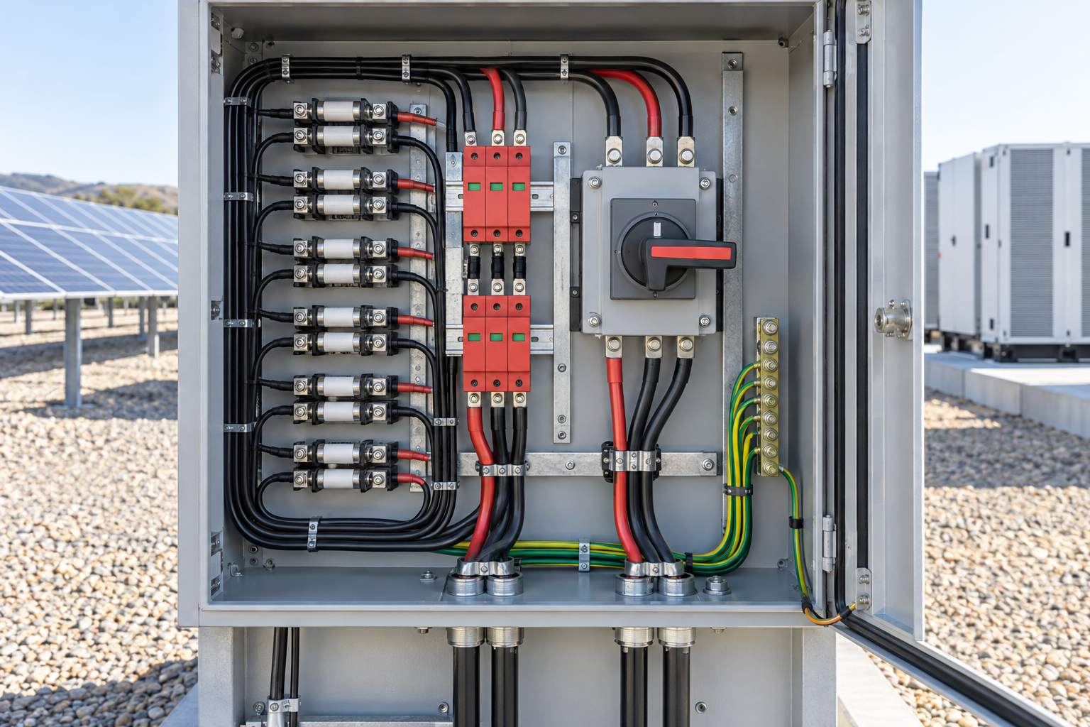 1500 V PV combiner with gPV fuses and DC surge protection
