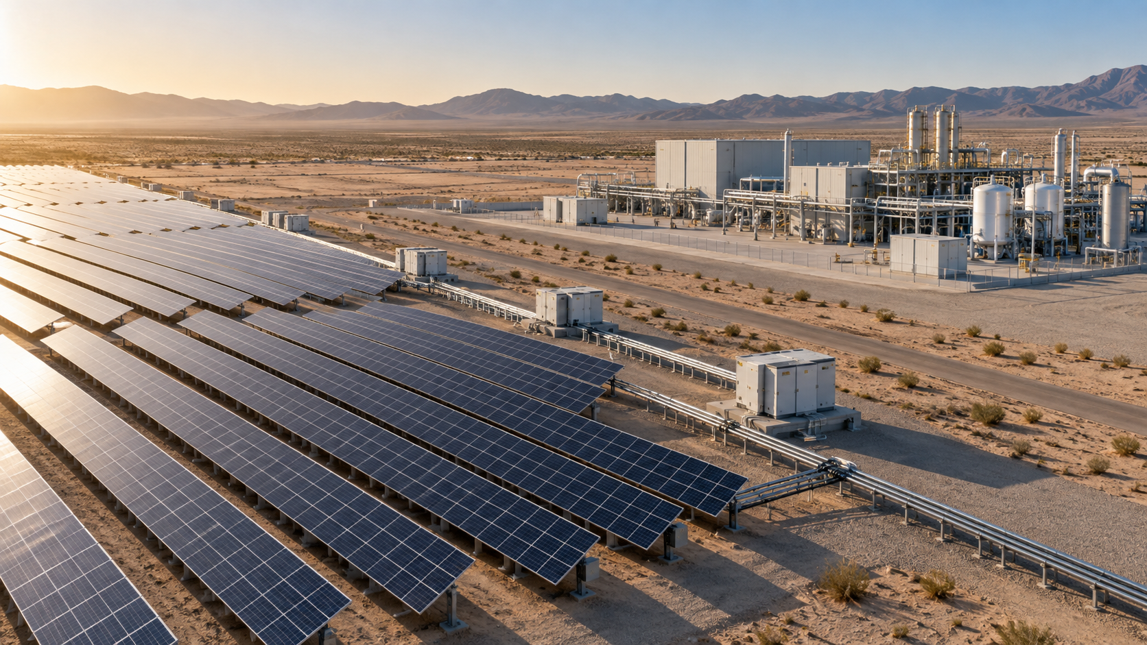 Desert PV array and unbranded industrial process interface