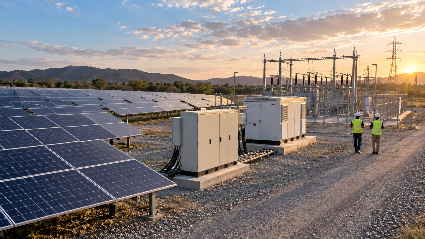 System boundary from PV array through combiner and inverter to the point of common coupling