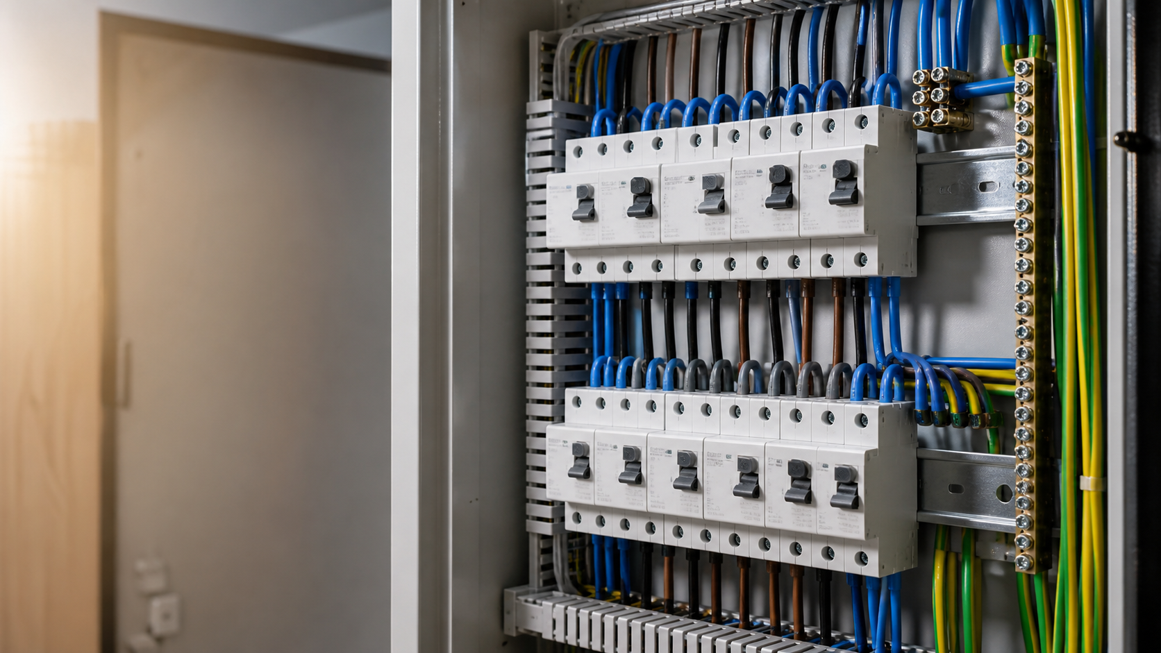 Residual-current protection group installed in a clean multi-circuit distribution board