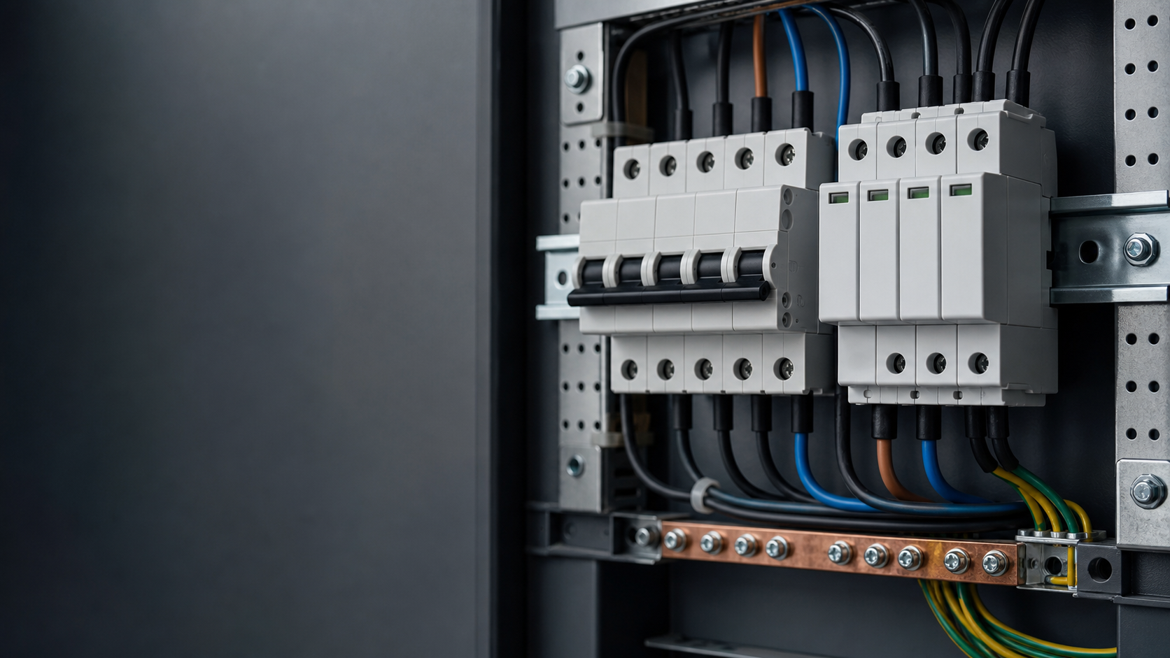 Surge protective device branch installed inside a clean low-voltage distribution panel