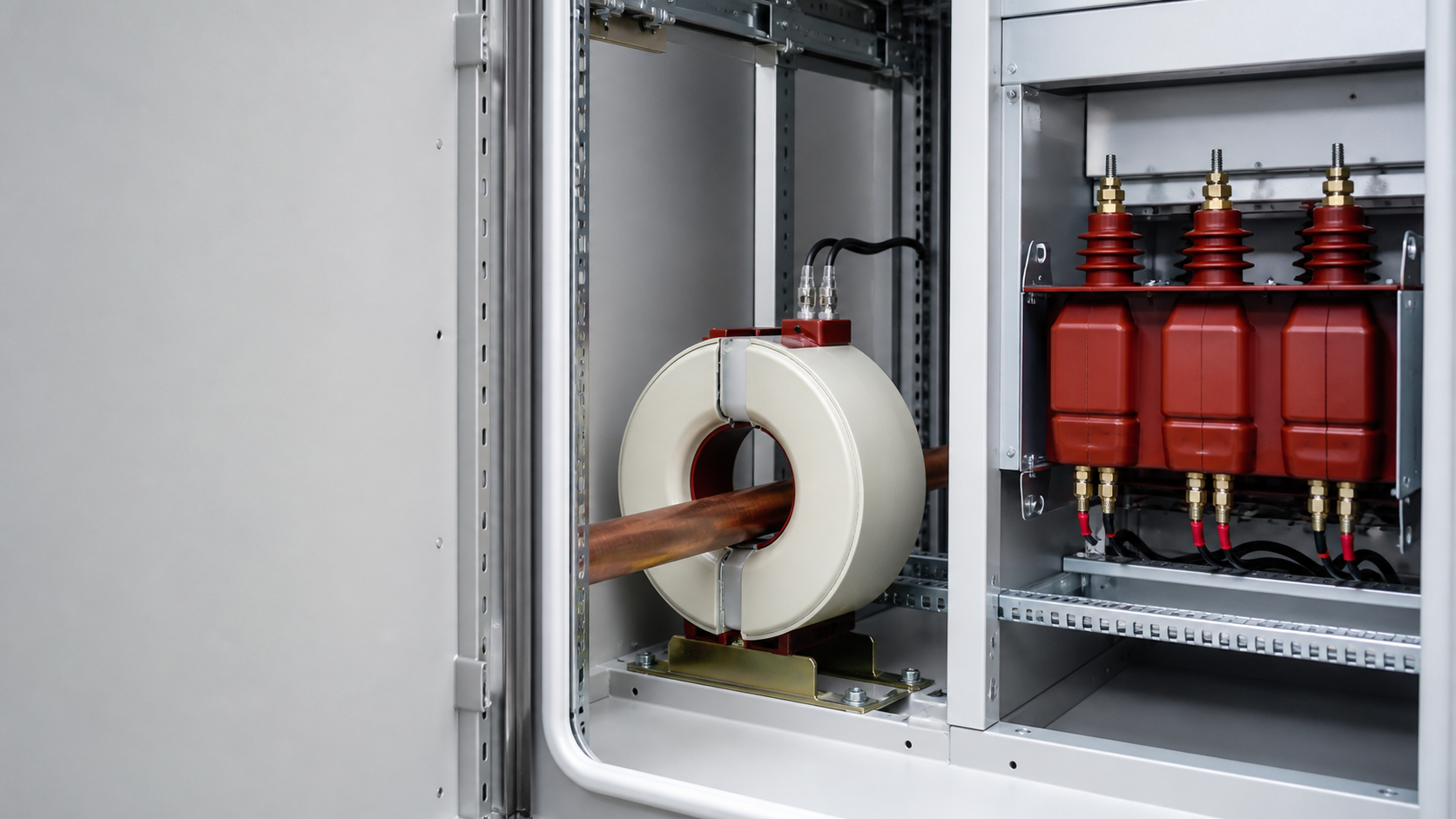 Current transformer and potential transformer installed in a clean metering and protection compartment