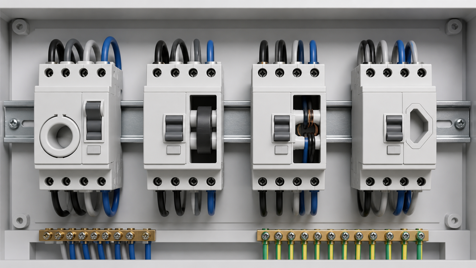 Generic residual-current devices arranged for type comparison