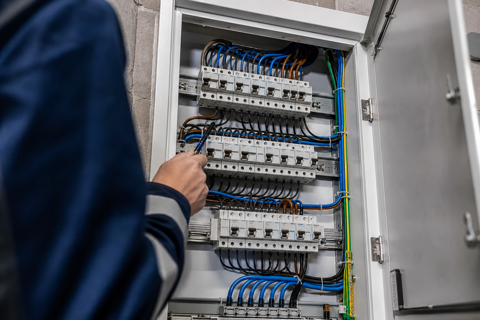 RCBO protection arranged for final circuits in a distribution panel