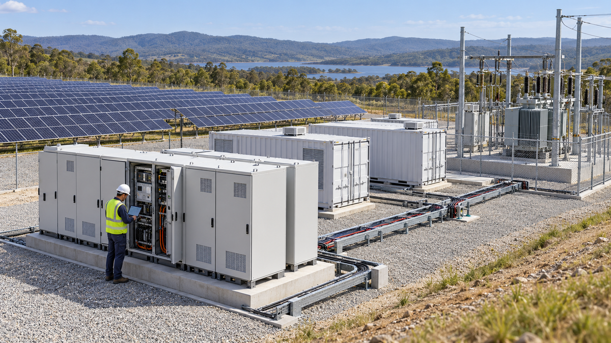 PV and battery microgrid with inverter controls and a separate grid connection