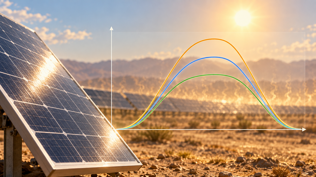 Photovoltaic power curves in a hot-climate solar field