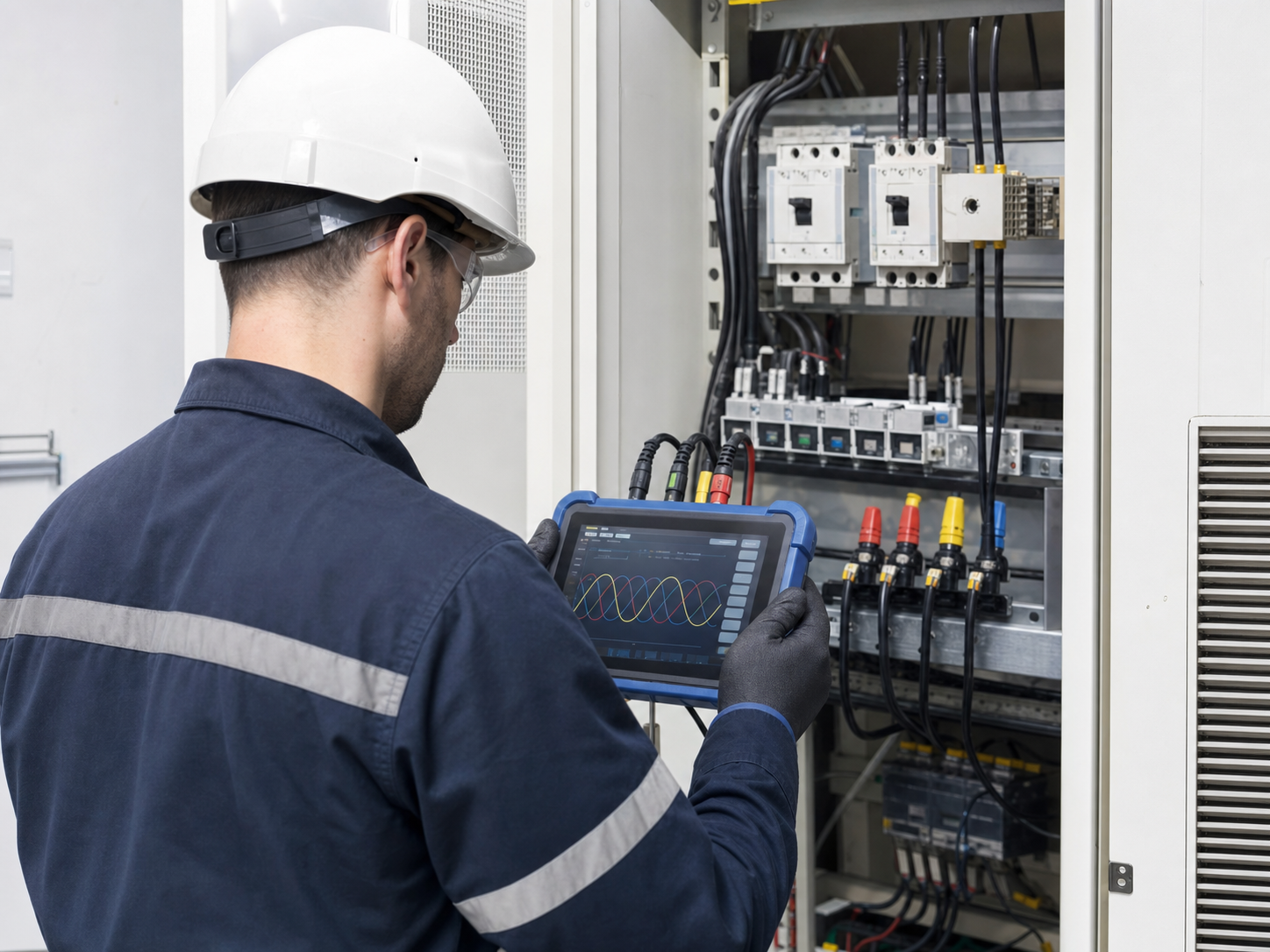Power-quality measurement taken at a compensation cabinet
