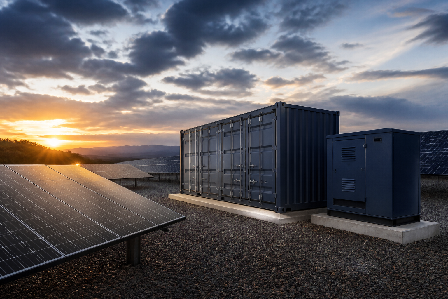 Solar PV and energy storage equipment context